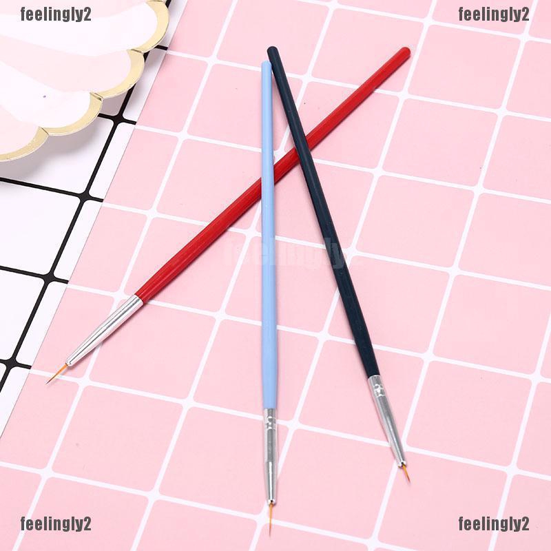 ❤Mặt Trời❤ Set 3 Cọ Vẽ Móng Tay Siêu Mỏng