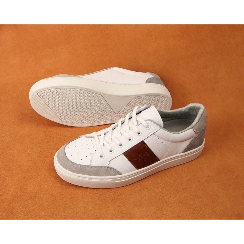 Giầy da nam kiều dáng Sneaker buộc dây màu trắng, Giầy sneaker nam