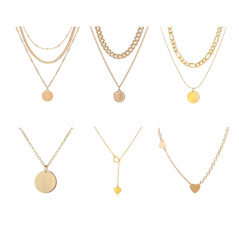 vòng cổ Mặt Hình Tròn / Trái Tim Thiết Kế Đơn Giản Cho Nữ