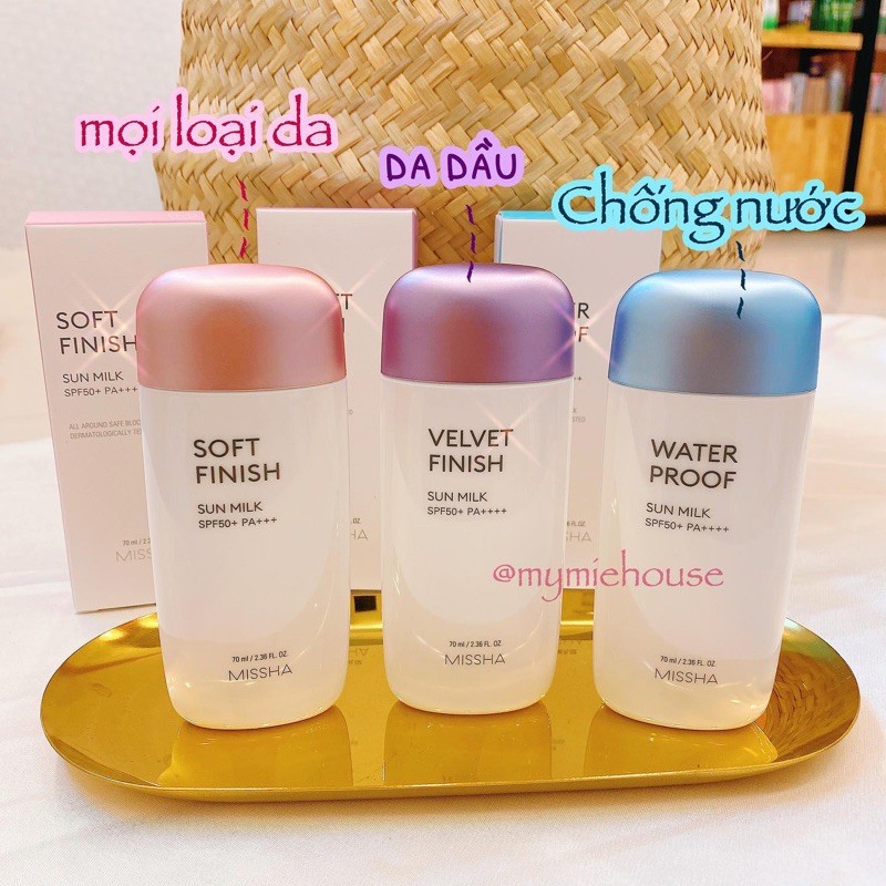 [Mã COS1904 giảm 8% đơn 300K] KEM CHỐNG NẮNG MISSHA SOFT FINISH / VELVET FINISH / WATERPROOF / ESSENCE