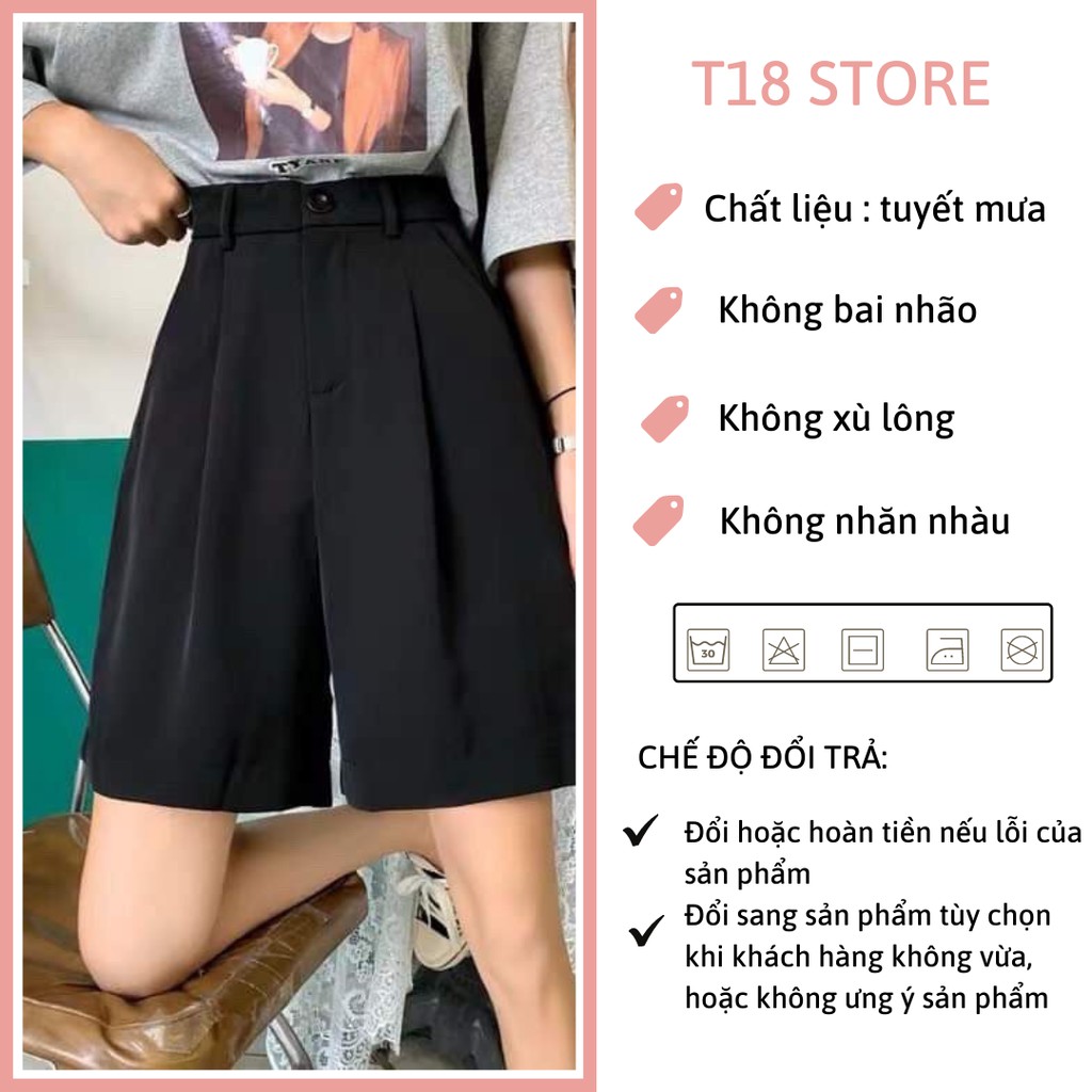 Quần short nữ lửng chất tuyết mưa ống rộng T18 STORE QD02 | BigBuy360 - bigbuy360.vn