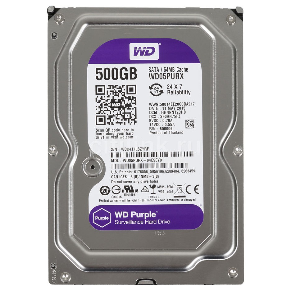 [HÀNG CHÍNH HÃNG]-Ổ cứng 500gb Purple bảo hành 24 tháng | BigBuy360 - bigbuy360.vn