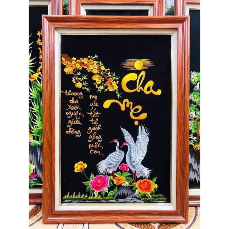 Tranh đã thêu sẵn chưa khung