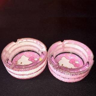 Gạt Tàn Thuốc Thủy Tinh Hình Mèo hello kitty Đáng Yêu Sáng Tạo Dễ Thương