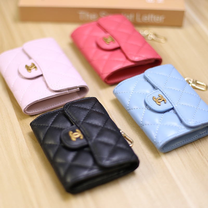 Ví Ngắn Đựng Tiền Xu Bằng Da Bò Hình Thoi Cho Nữ