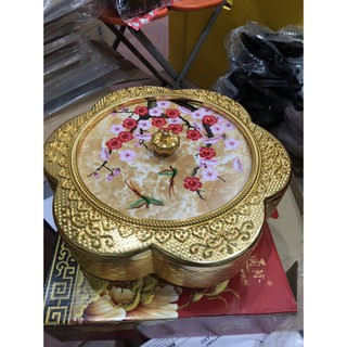 Khay mứt sứ cao cấp đế xoay 360 độ