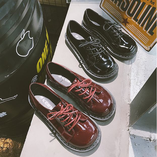 Giày lolita đế bằng da bóng - mũi tròn siêu xinh T08133 | BigBuy360 - bigbuy360.vn