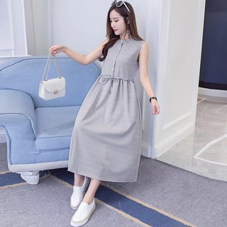 Váy bầu Ghi Kate Hàn sát vai cao cấp 2019