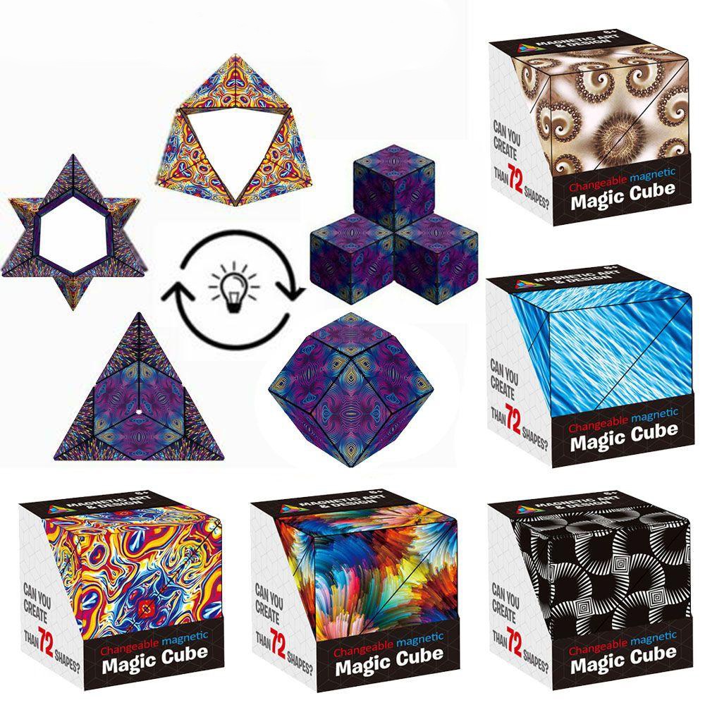 [SIÊU HOT] Khối Rubik biến hình - Magnetic Magic Cube - Rubic xếp hình hình học 3D - Thư Viện Đồ Chơi