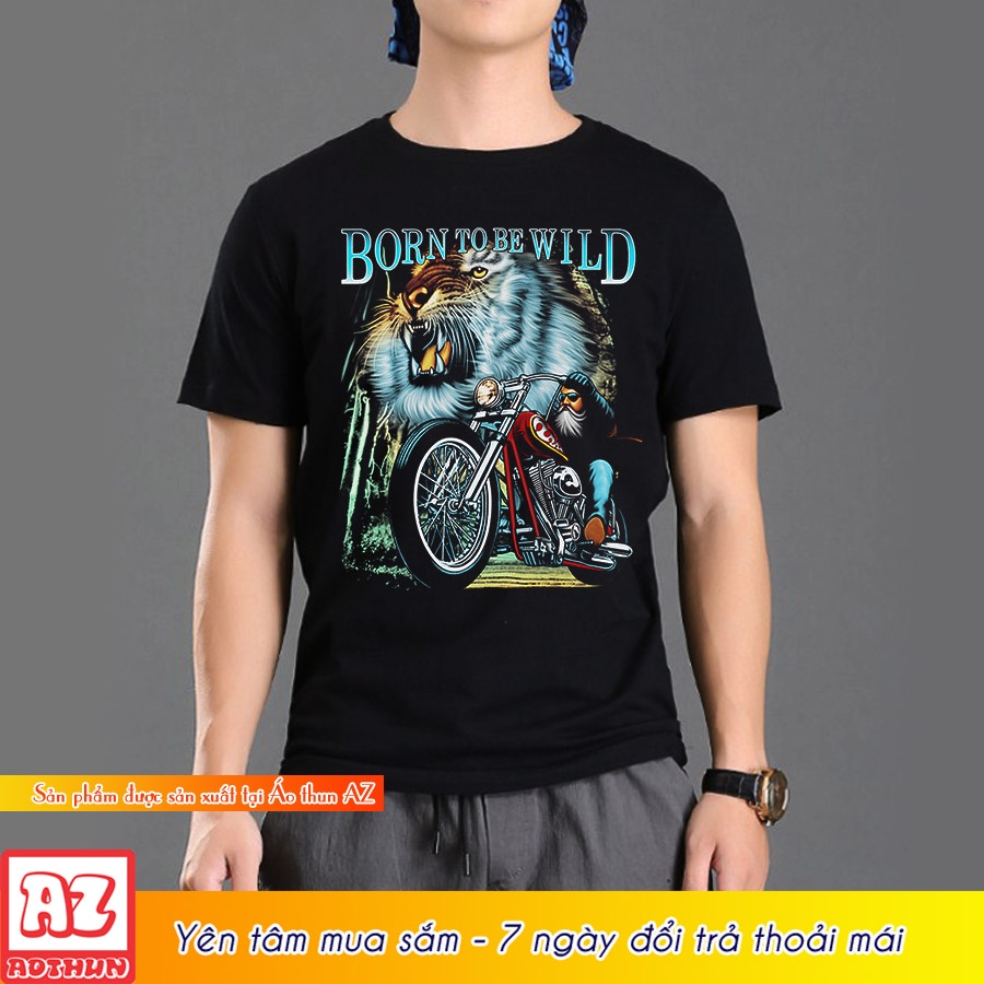 Áo thun nam in hình sư tử motor 3d thái lan - bigsize 5XL 6XL 7XL M2998
