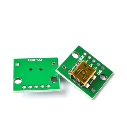 10PCS USB Male Connector / MINI MICRO USB to DIP Adapter 2.54mm 5pin Female Connector B Type USB2.0 Female PCB Converter USB-01