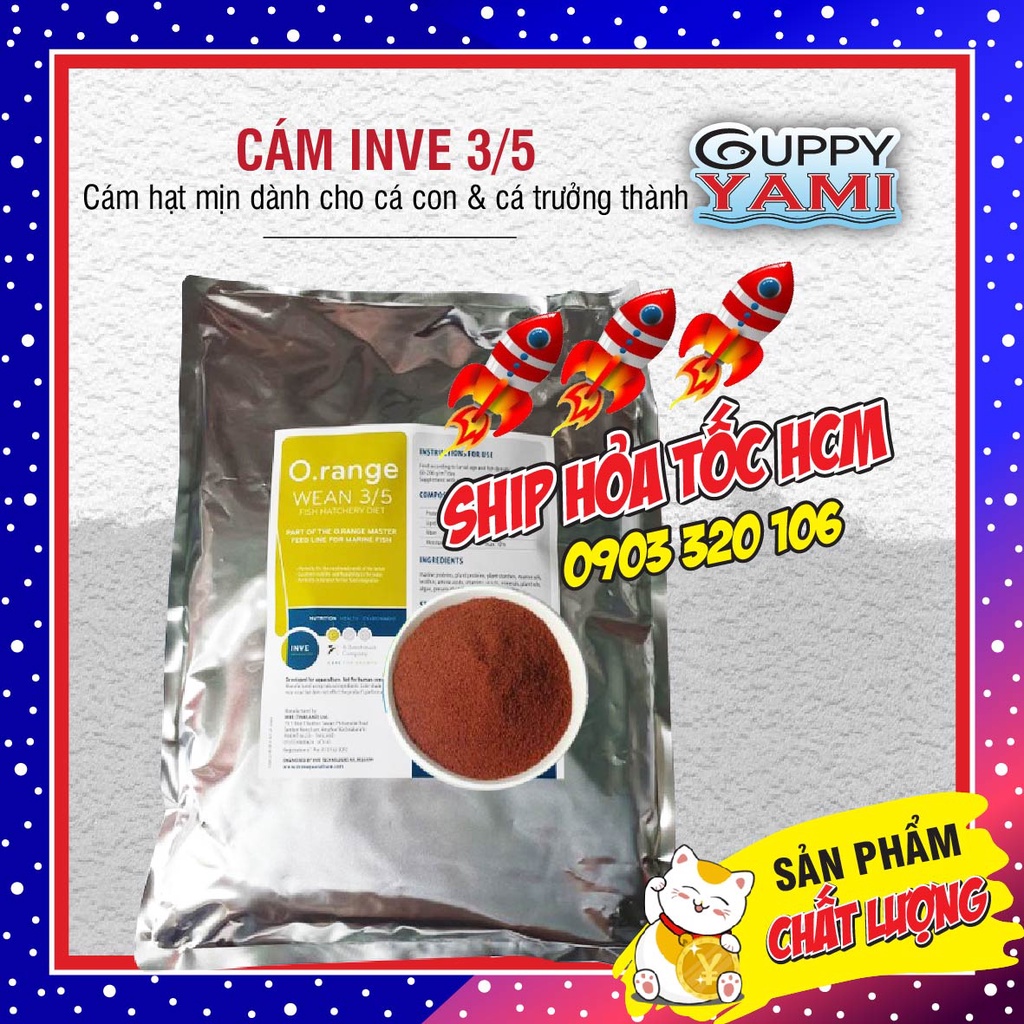 Cám Thái INVE 3/5 -Thức Ăn Cao Cấp Cho Cá Guppy, Betta, trọng lượng 500g và 1kg - Giao hàng hỏa tốc TPHCM