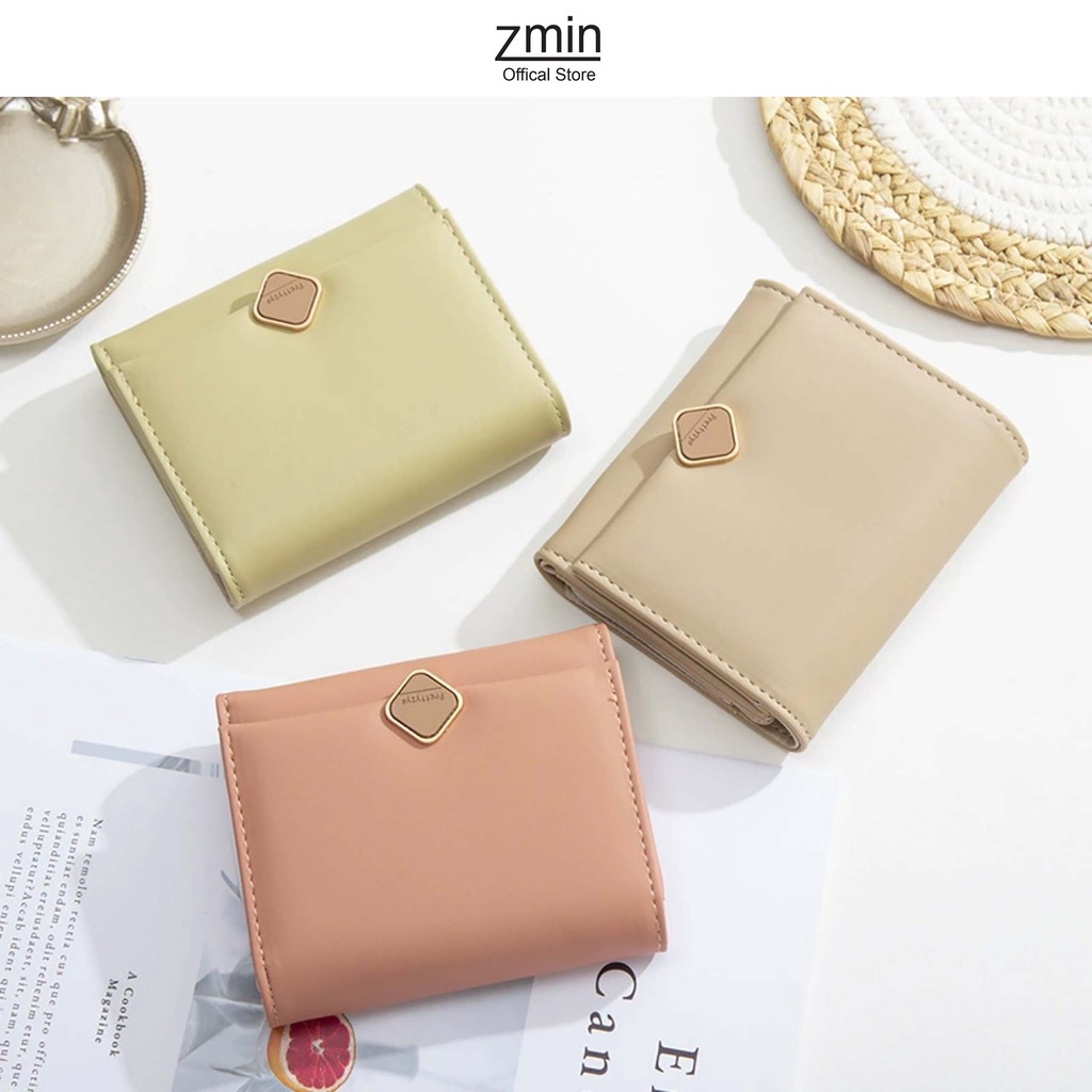 Ví nữ mini cầm tay Zmin, chất liệu da PU cao cấp có thể bỏ túi - V003