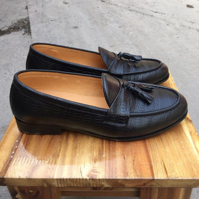 Giày lười nam phong cách hàn quốc - da bò nguyên tấm loại 1, đế cao su đúc 3cm bảo hành 12 tháng Mã : K21