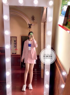 [ Order ] Set vest hồng kèm ảnh thật và video