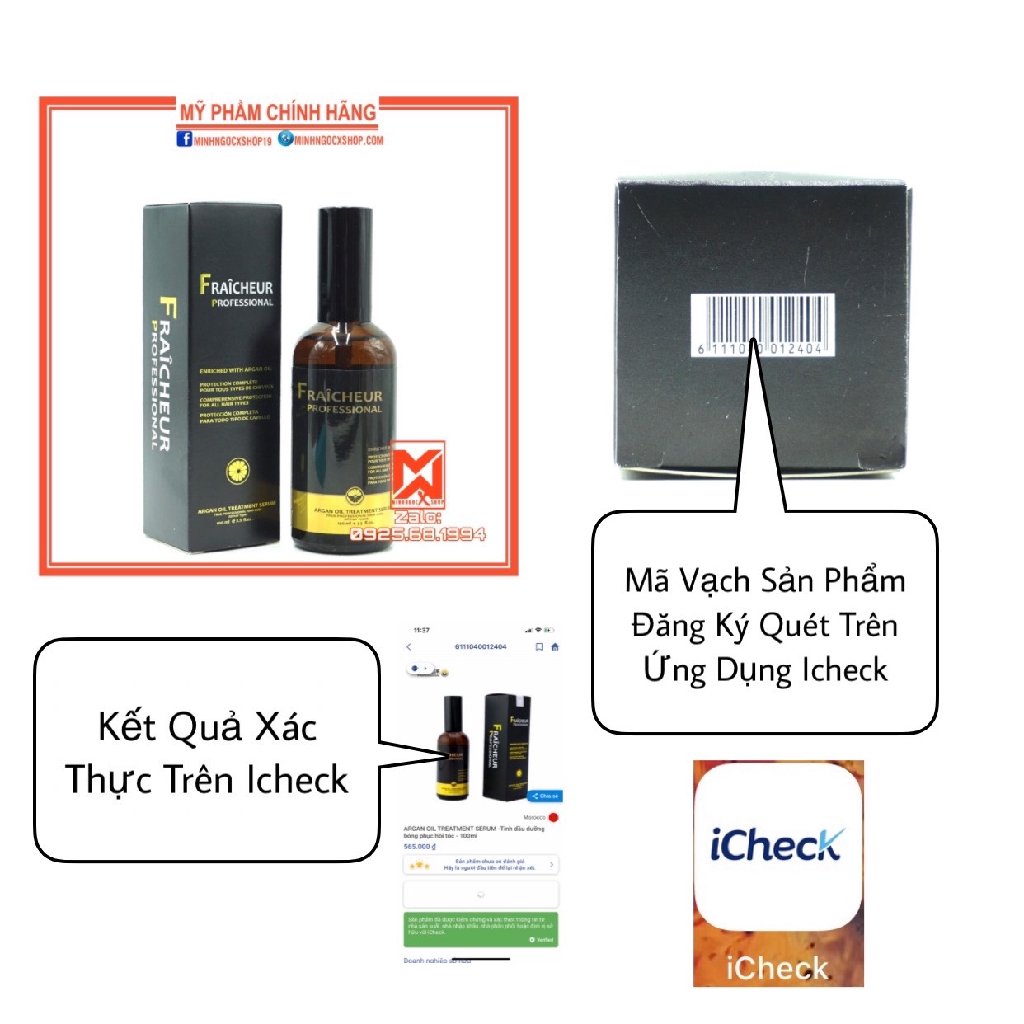 Tinh dầu dưỡng tóc phục hồi chuyên sâu FRAICHEUR ARGAN OIL TREATMENT SERUM 100ml
