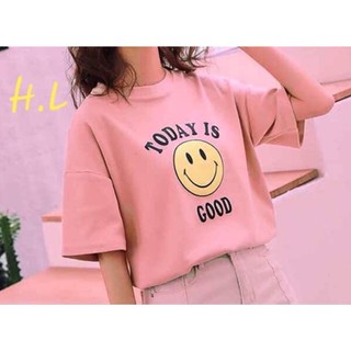 {siêu rẻ} Áo phông nữ mặt cười xinh rẻ đẹp h.l878 {chất lượng}