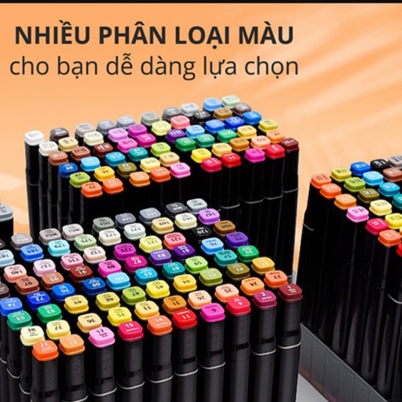 Bộ Bút màu dạ 2 đầu TOUCH 48 CHI TIẾT kèm túi cho bé tập tô