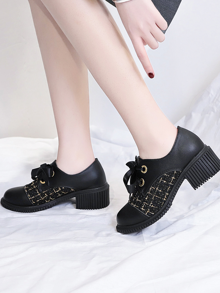 Giày LOLITA Đính Nơ Cao Gót 5P Phong Cách Nhật Bản