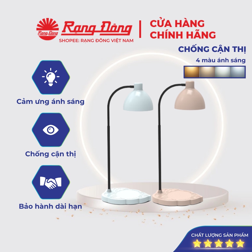 Đèn học Rạng Đông cảm ứng 8 W, chống cận thị, model RDRL60