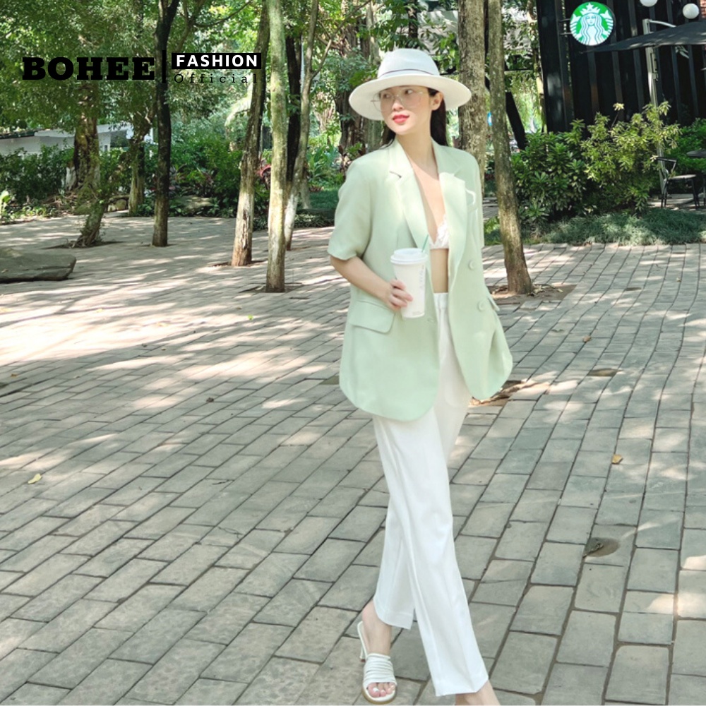 [Mã 88FASHIONSALE giảm 15K đơn 150K] Áo khoác blazer nữ BOHEE cổ vest cộc tay dáng ngắn phong cách hàn quốc A255 | WebRaoVat - webraovat.net.vn