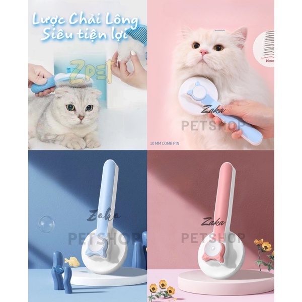 Lược chải lông cho mèo có nút bấm