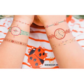 Hình Dán Tattoos Đồng Hồ Hồng - Mideer