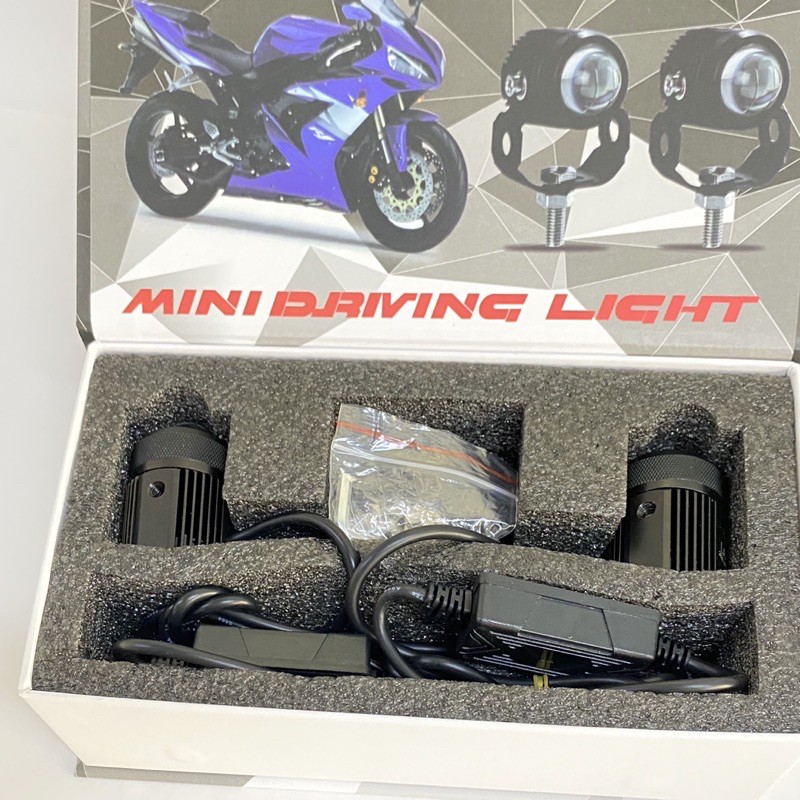 [Giá 1 bóng]Đèn Led trợ sáng mini 2 nhiệt màu siêu sáng.Tặng công tắc Top biker