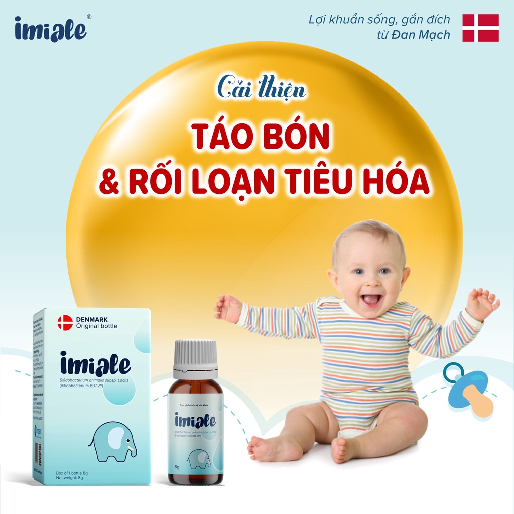 Men vi sinh IMIALE cải thiện tiêu hóa, biếng ăn, tăng đề kháng từ Đan Mạch - 3 lọ x 8ml