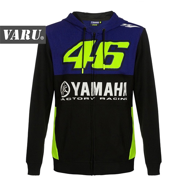 Áo khoác đua xe máy Yamaha VR46 có nón trùm thiết kế khóa kéo tiện dụng