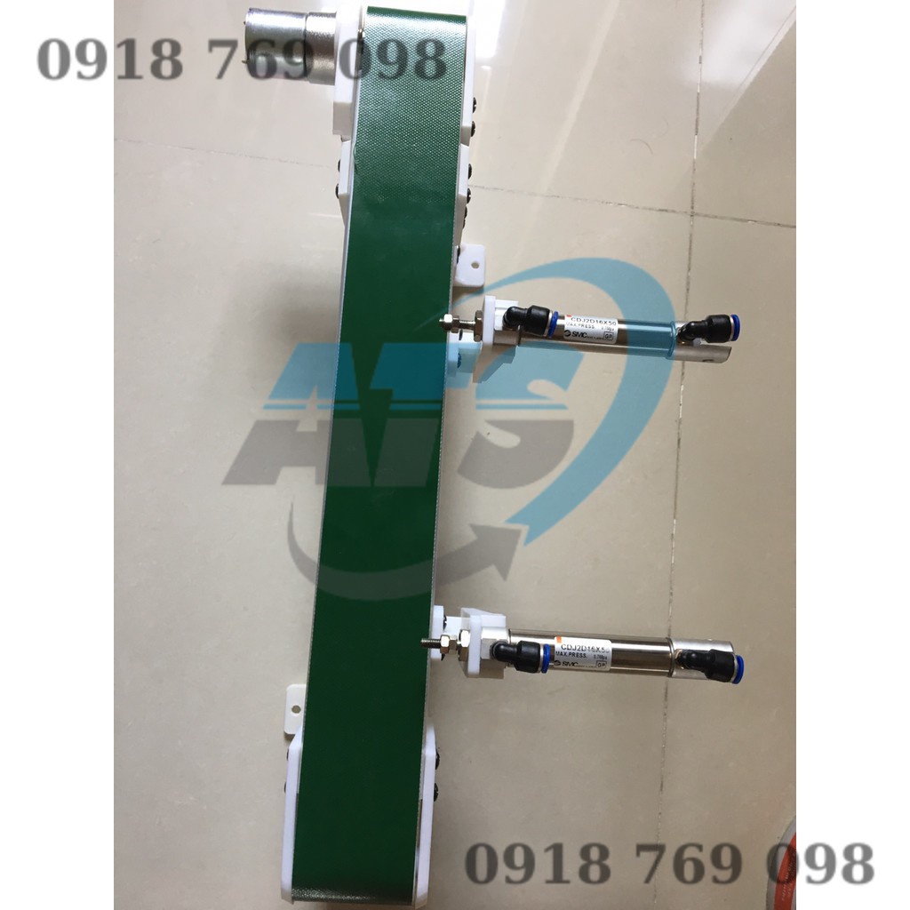 Mô hình băng tải mini 6x50cm và xi lanh khí nén