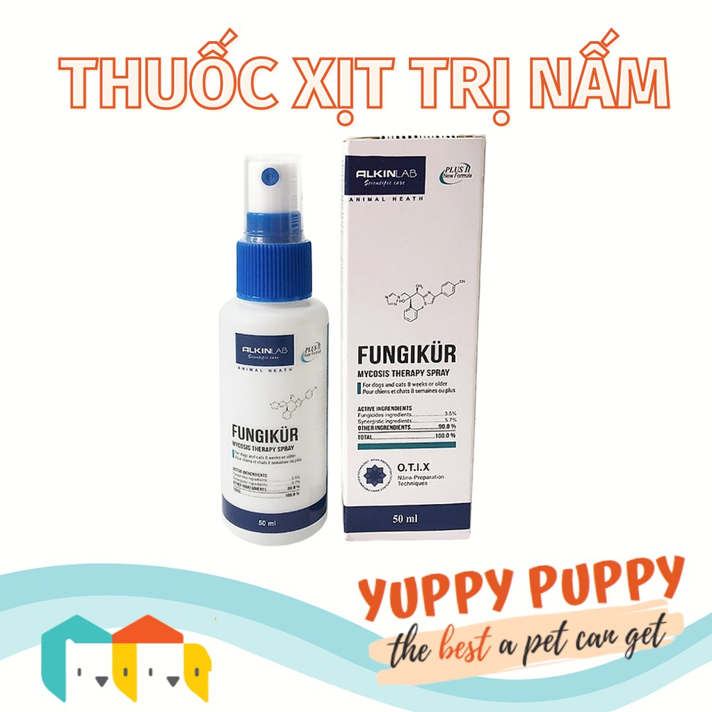 Thuốc xịt trị nấm cho chó mèo – Alkin Fungikur 50ml