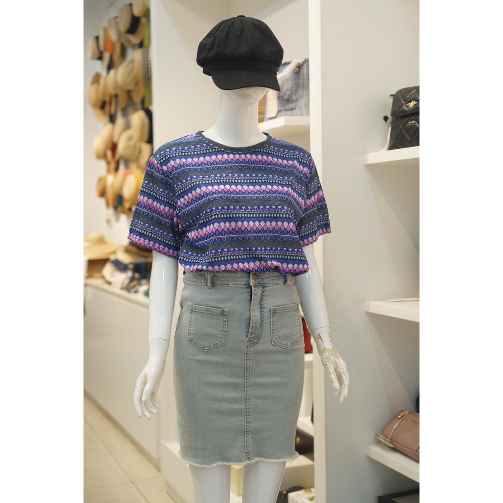 Áo Thun Cotton, áo thun họa tiết nữ Thổ Cẩm 168