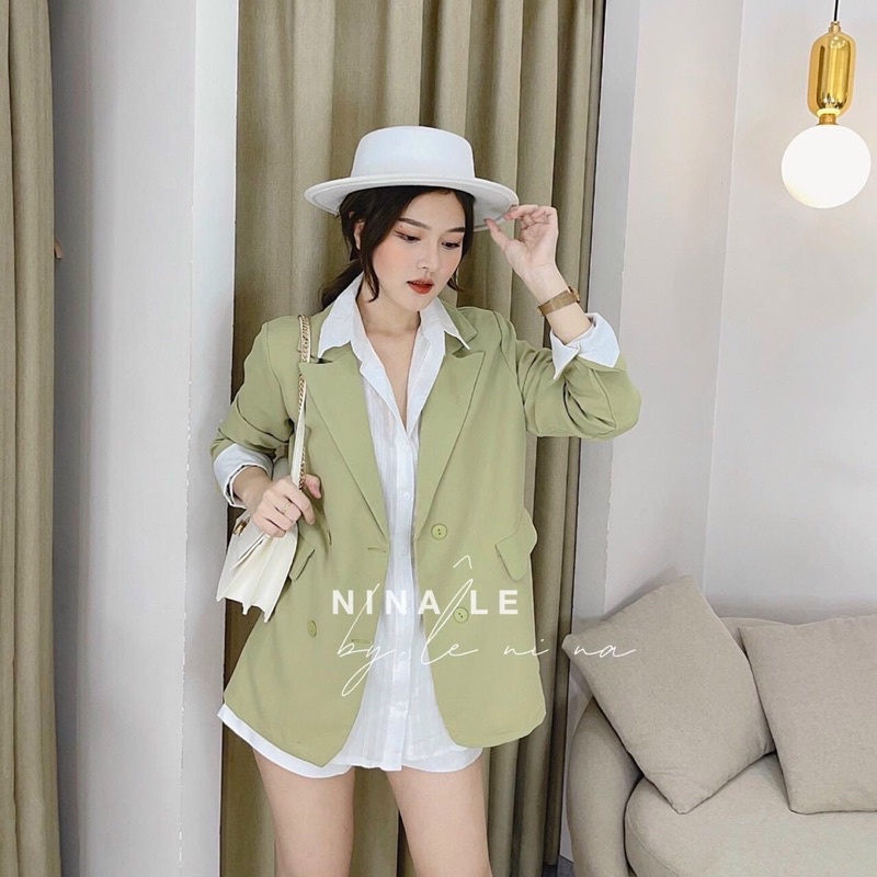 blaze đen nâu xanh bơ 4 cúc vải tuyết mưa siêu đẹp