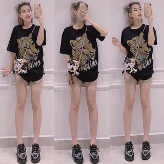 Áo thun nữ tay lỡ đính đá - Hàng Quảng Châu cao cấp