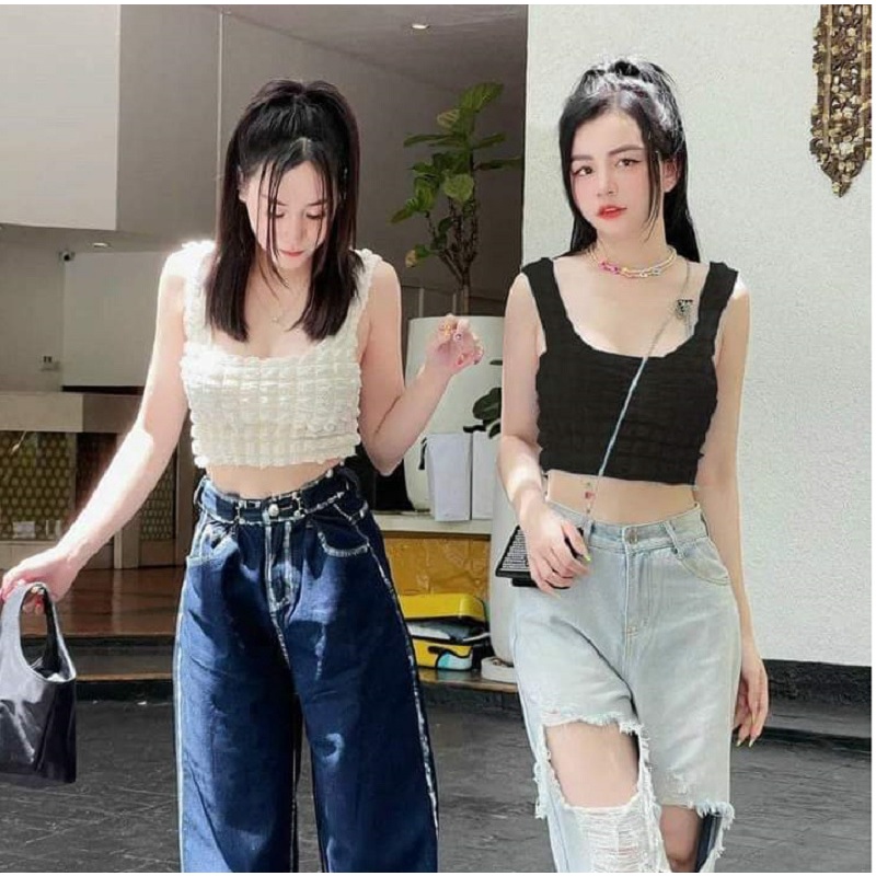 Áo Xốp Croptop Thun Co Dãn - BT Fashion