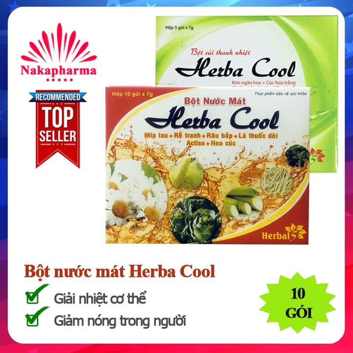 Bột nước mát HERBA COOL – Giúp thanh nhiệt, lợi tiểu, thanh lọc cơ thể, giảm nóng trong người Herbacool