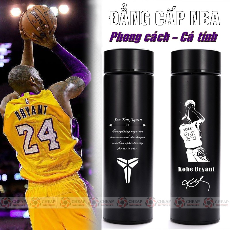 Bình Giữ Nhiệt 2.0 Kobe James Curry Jordan Irving Durant Cốc Giữ Nhiệt Bóng Rổ Cao Cấp Chất Liệu Inox 304 An Toàn Bền Bỉ