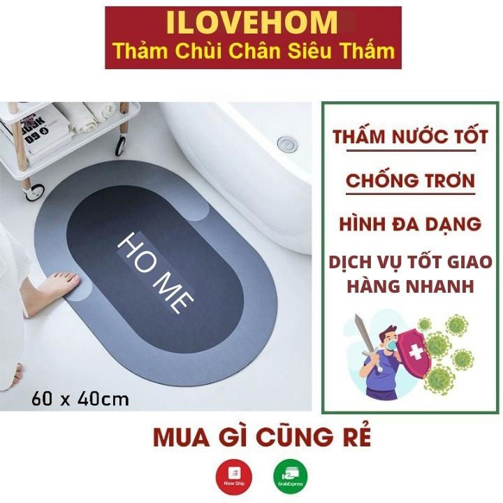 Thảm lau chân nhà tắm nhà bếp chống trượt cao cấp, thảm chùi chân dậm chân siêu thấm nước