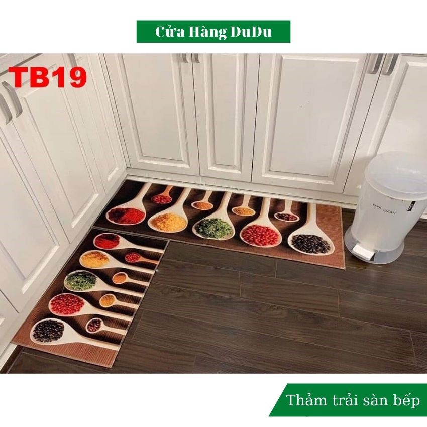 Bộ 2 Thảm Trải Sàn Bếp Chống Trơn Trượt [MẪU HOT] Thảm Trải Sàn Hình 3D Siêu Thấm Hút NC5022