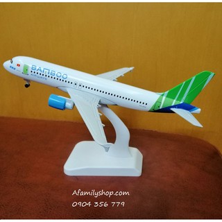 Mô hình máy bay tĩnh A320 Bamboo Airways 20cm có bánh xe