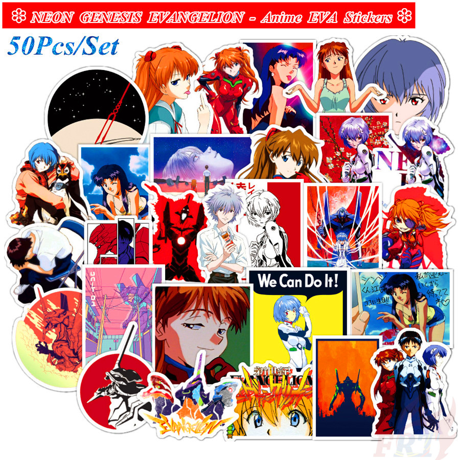 Set 50 Miếng Dán Trang Trí Chống Thấm Nước Hình Anime Eva Hay Yarami Rei 02