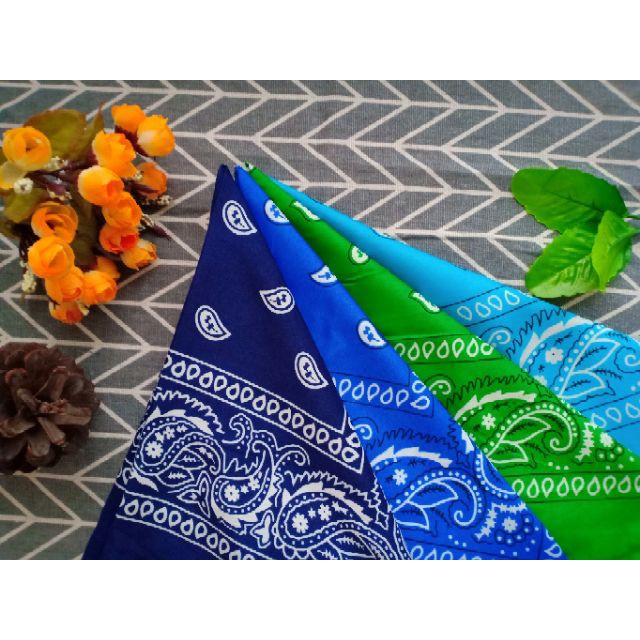 Khăn Turban Headband Bandana Đủ 10 Màu Họa Tiết Cá Tính 55x55 cm