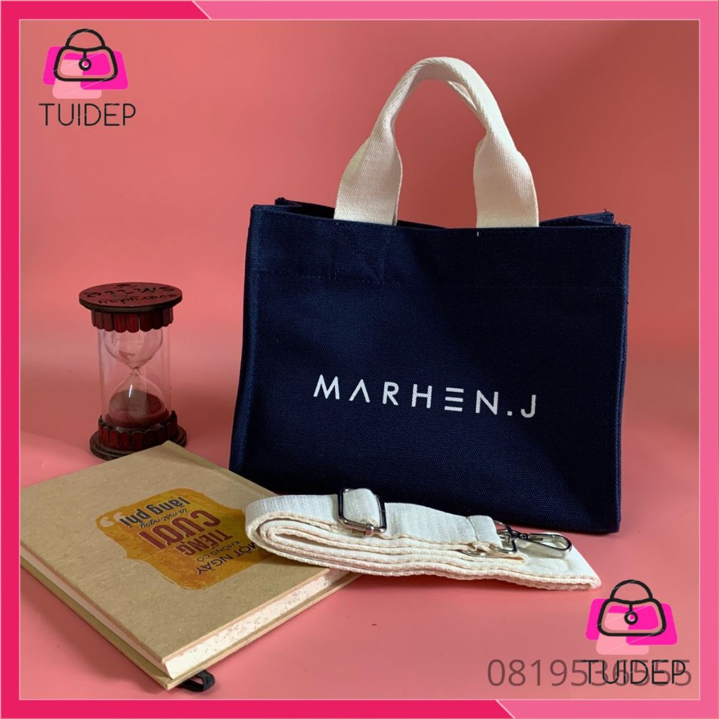 Túi vải tote đeo chéo xách tay nữ thời trang in chữ Marhen J cao cấp style Hàn Quốc Tuidepstore