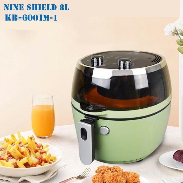 Nồi chiên không dầu, Nồi chiên không dầu Nine shield 8l điện tử cơ hàng nội địa Trung