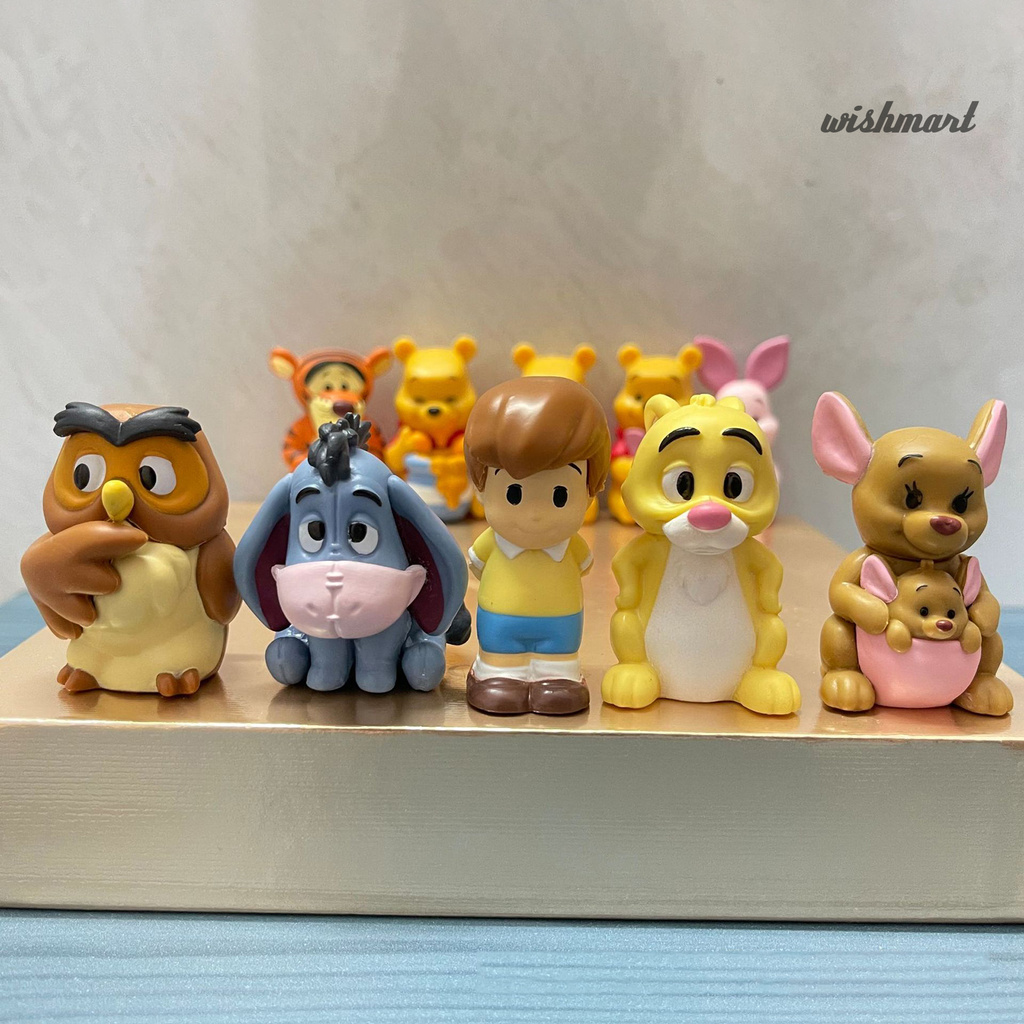 Bộ 10 Tượng Gấu Pooh Trang Trí Đáng Yêu