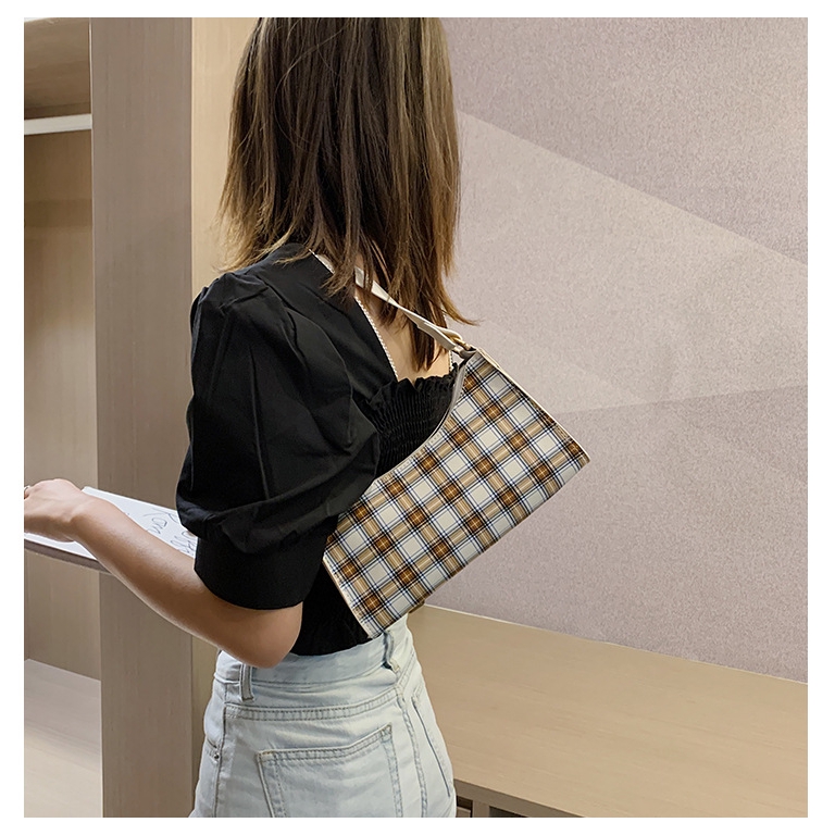 Túi xách cầm tay họa tiết kẻ ca rô thời trang Hàn Quốc cho nữ JASMIN NOIR