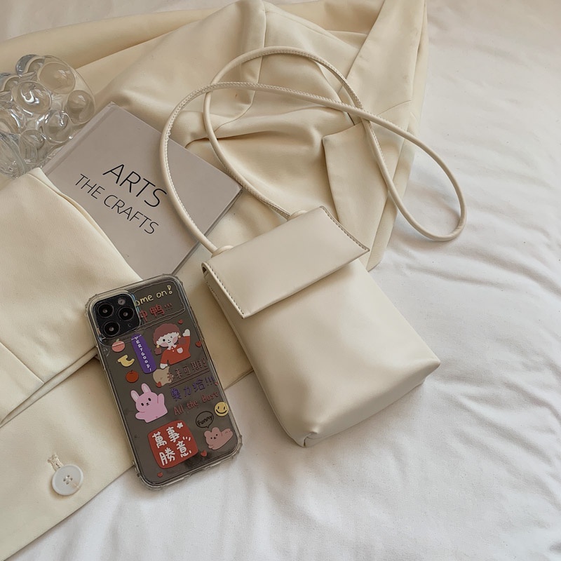 Túi đeo chéo CHAIKA KILTER CK390 da PU màu trơn đựng điện thoại thời trang cho nữ