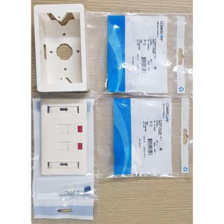 Bộ ổ cắm đôi 2 cổng mạng cat6 AMP/Commscope. BH 12 THÁNG