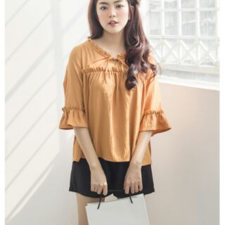 Áo bèo cổ cột nơ